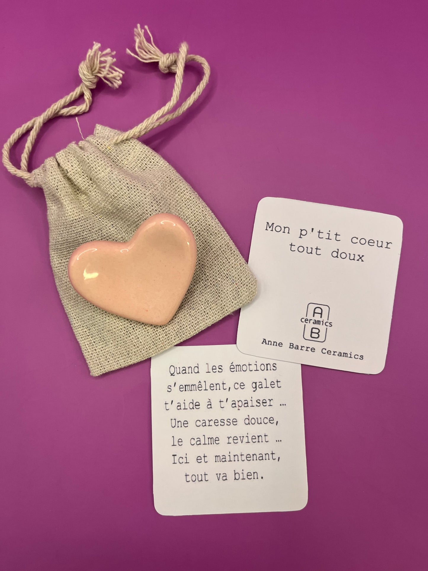 Mon p'tit Coeur tout doux - galet d'apaisement
